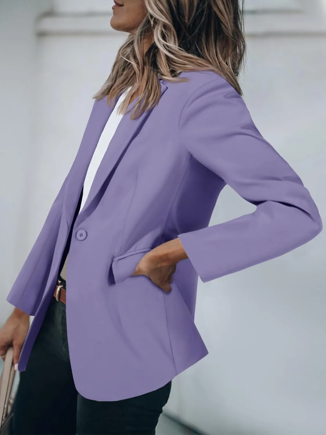 Cicy Bell Womens Casual Blazers Open Front Long Sleeve Work Office Suit Jackets Blazer