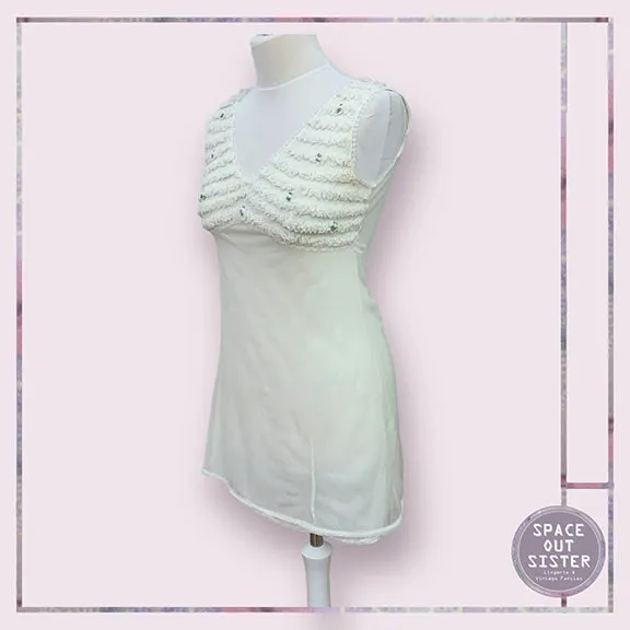Circa 1960s Vintage Short Ruffle Nightdress