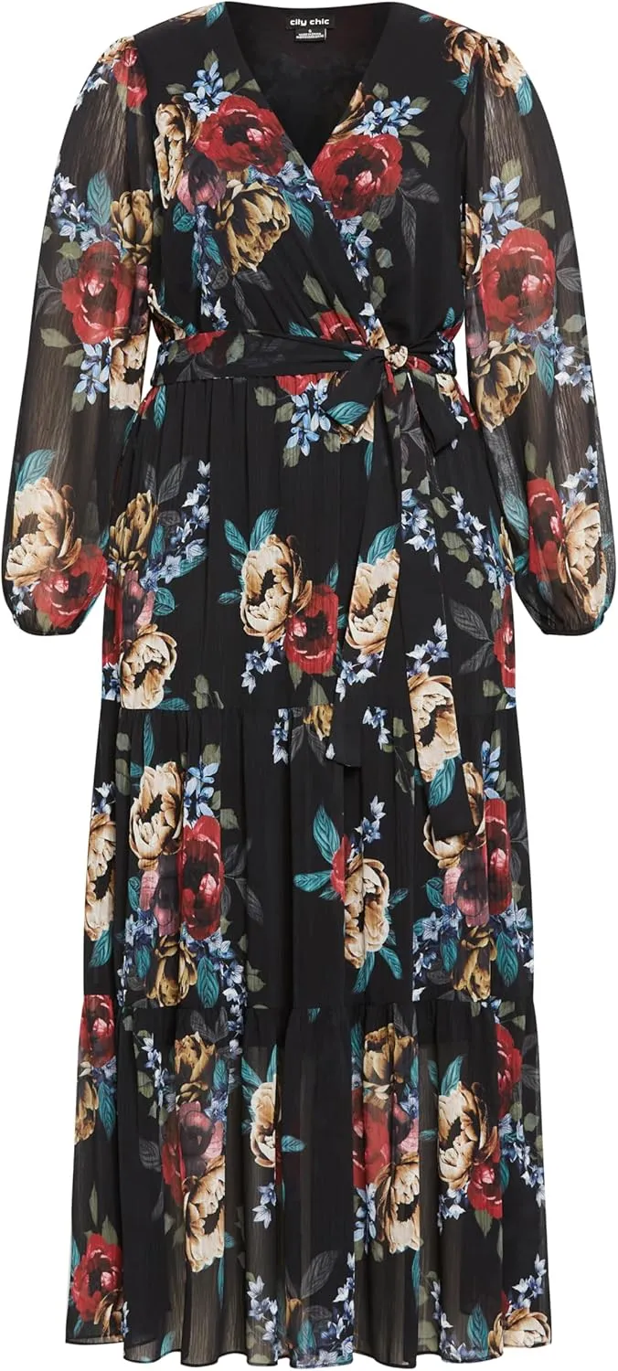 City Chic Women's Xander Print Maxi Dress