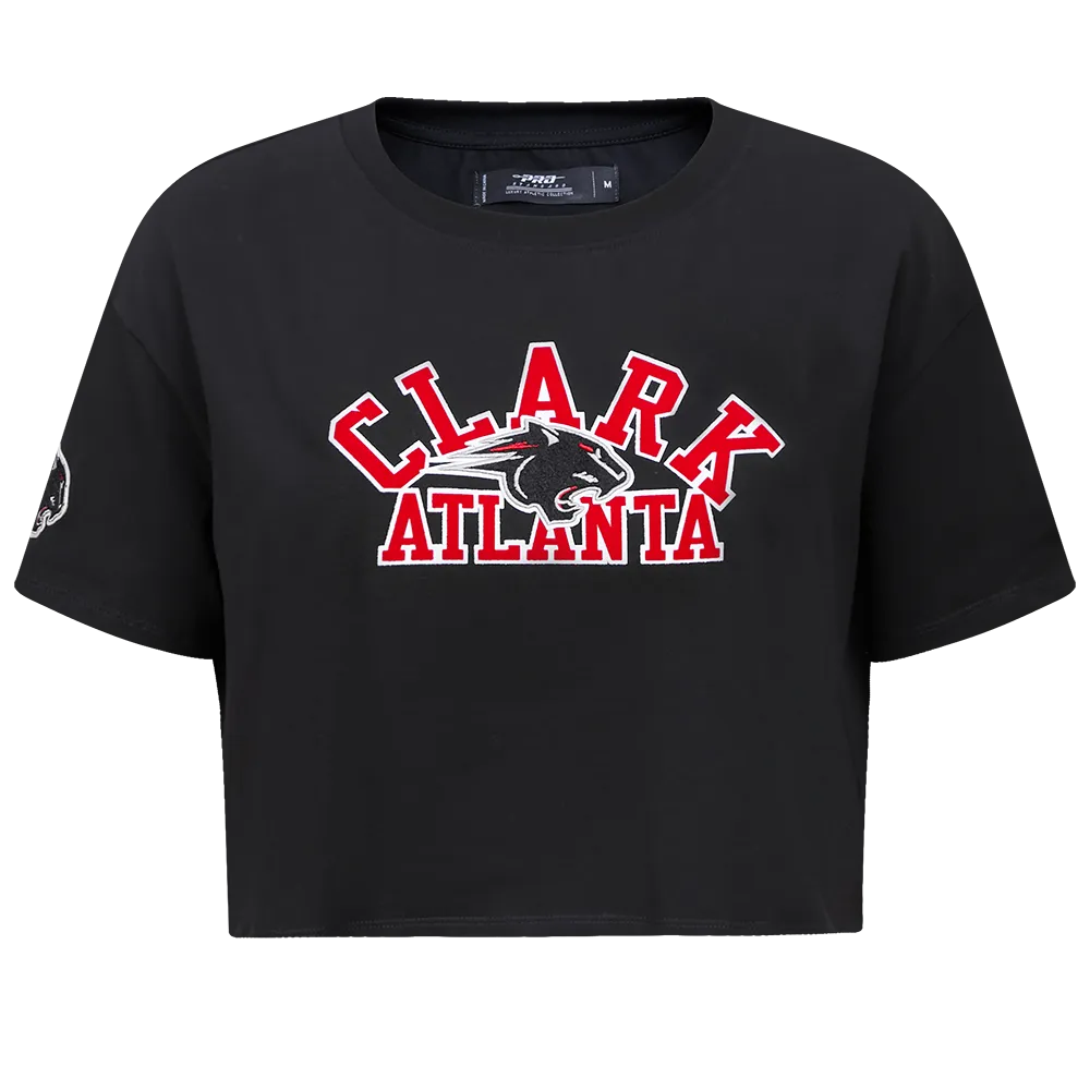CLARK ATLANTA UNIVERSITY CLASSIC WOMEN'S SINGLE JERSEY BOXY TEE (BLACK)