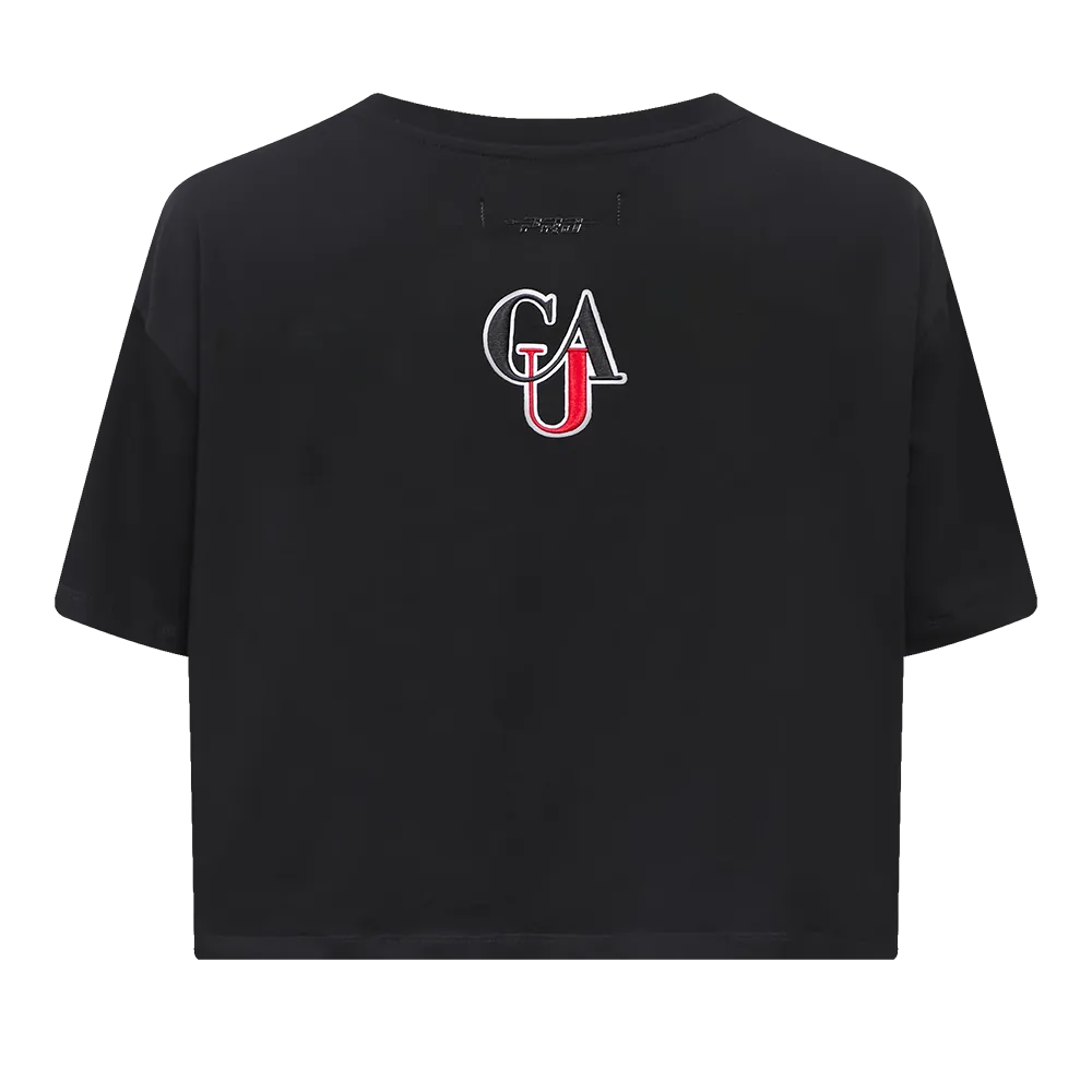 CLARK ATLANTA UNIVERSITY CLASSIC WOMEN'S SINGLE JERSEY BOXY TEE (BLACK)