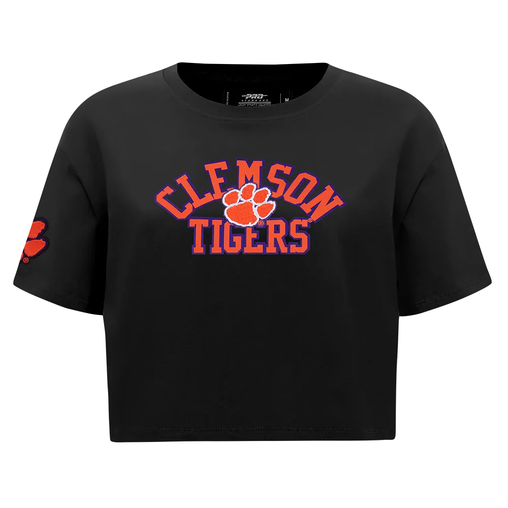 CLEMSON UNIVERSITY CLASSIC SINGLE JERSEY BOXY TEE (BLACK)