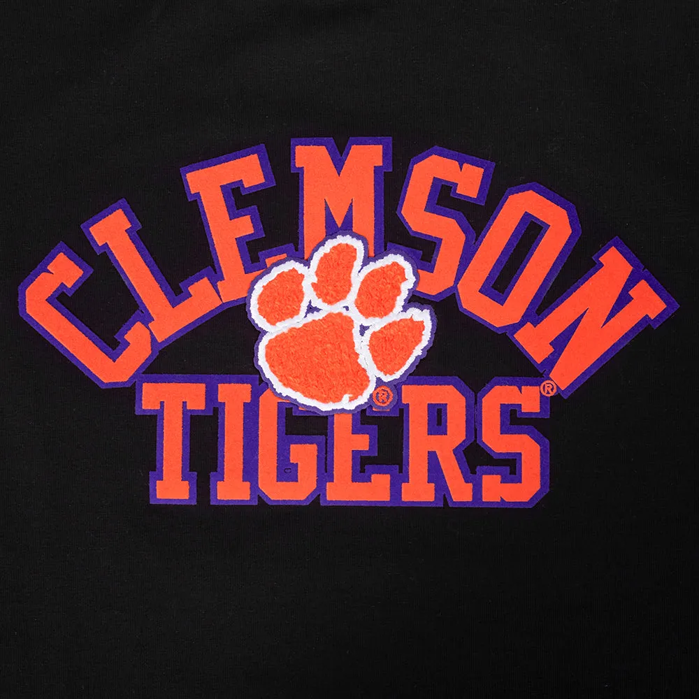 CLEMSON UNIVERSITY CLASSIC SINGLE JERSEY BOXY TEE (BLACK)