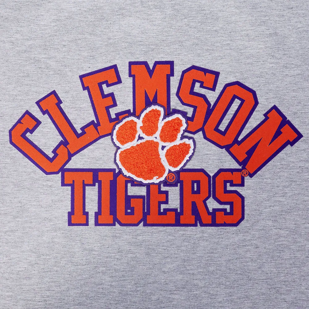 CLEMSON UNIVERSITY CLASSIC SINGLE JERSEY BOXY TEE (HEATHER GREY)