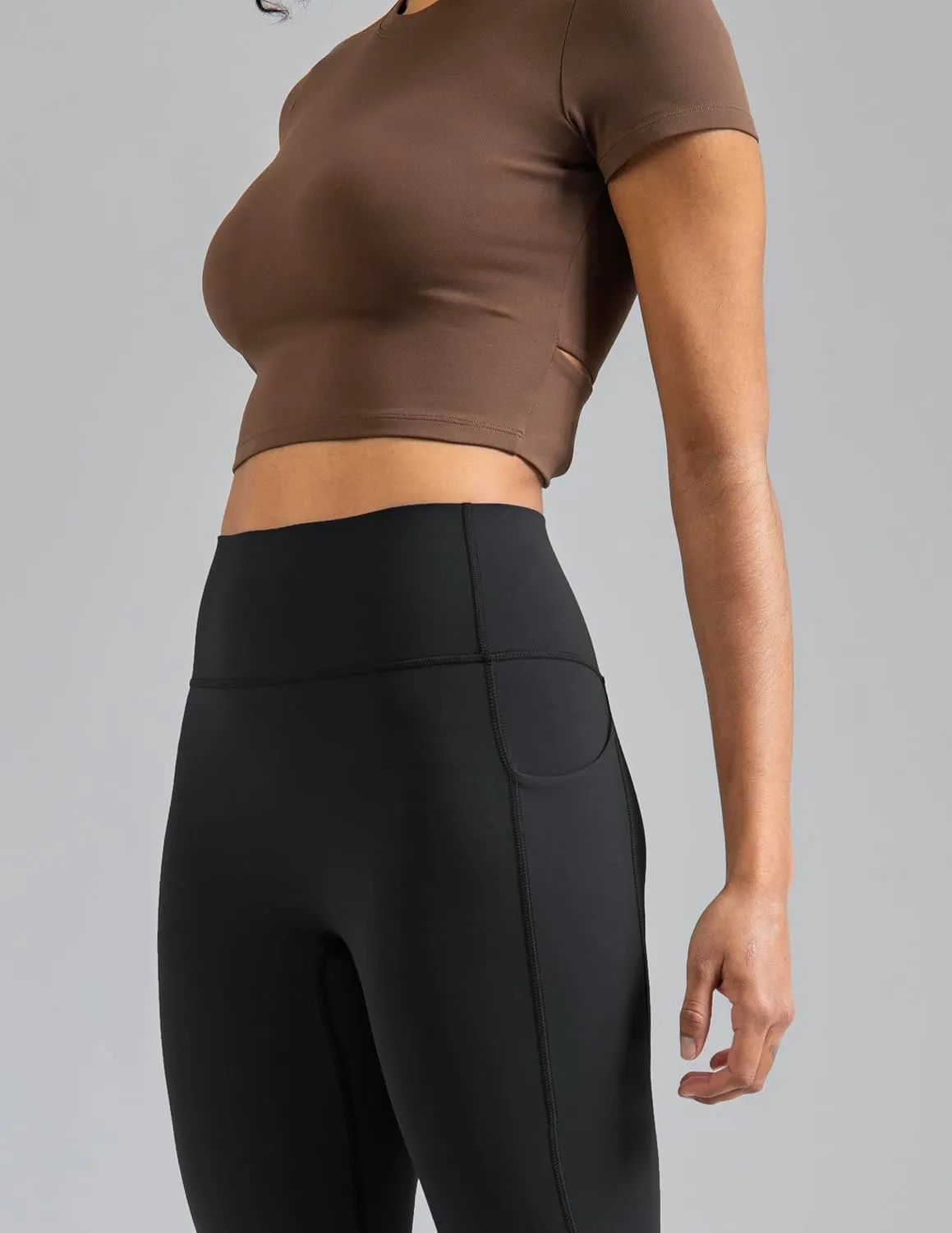 Colorfulkoala Dreamlux No Front Seam Leggings with Pockets for Women, High-Waisted Soft Yoga Pants