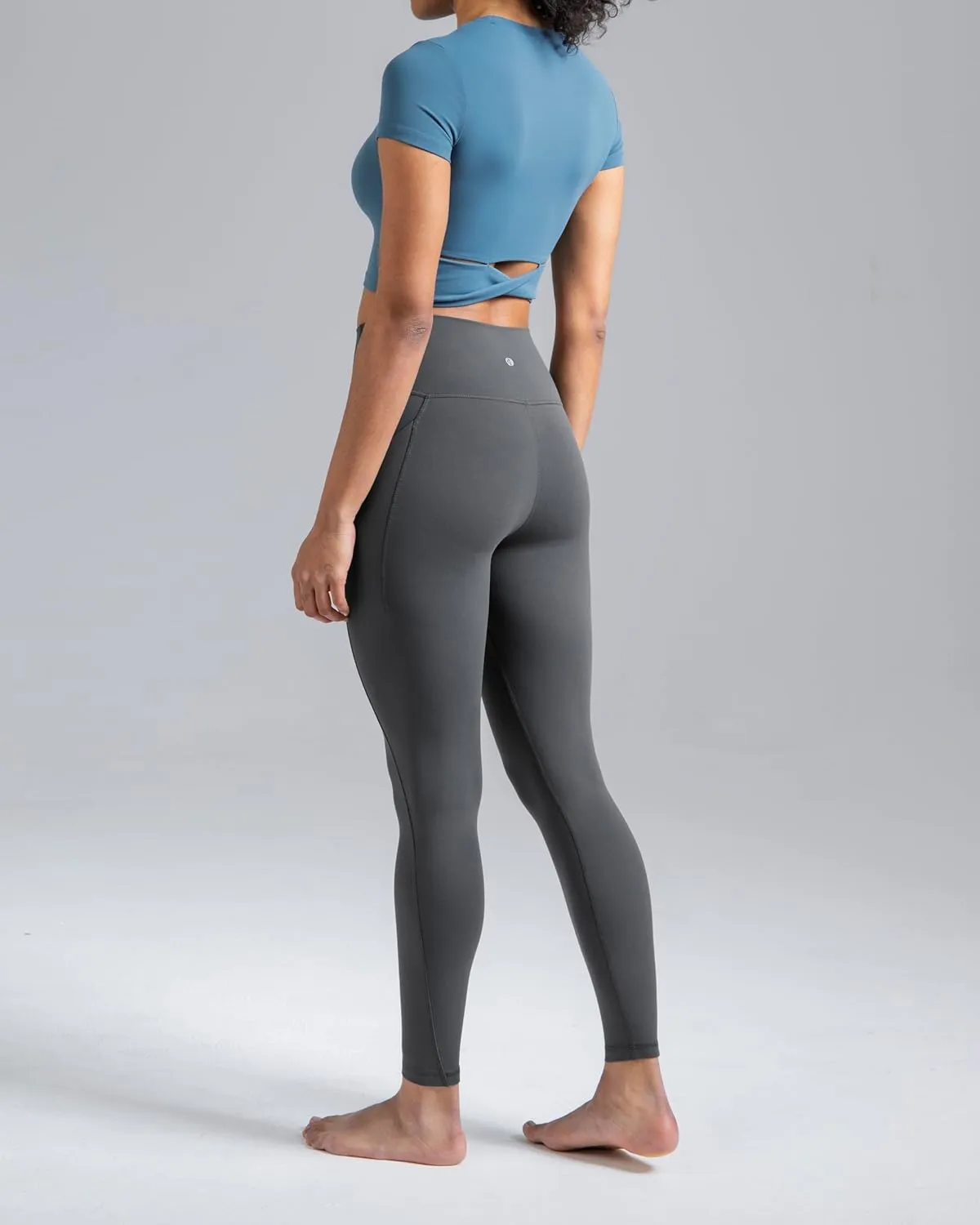Colorfulkoala Dreamlux No Front Seam Leggings with Pockets for Women, High-Waisted Soft Yoga Pants