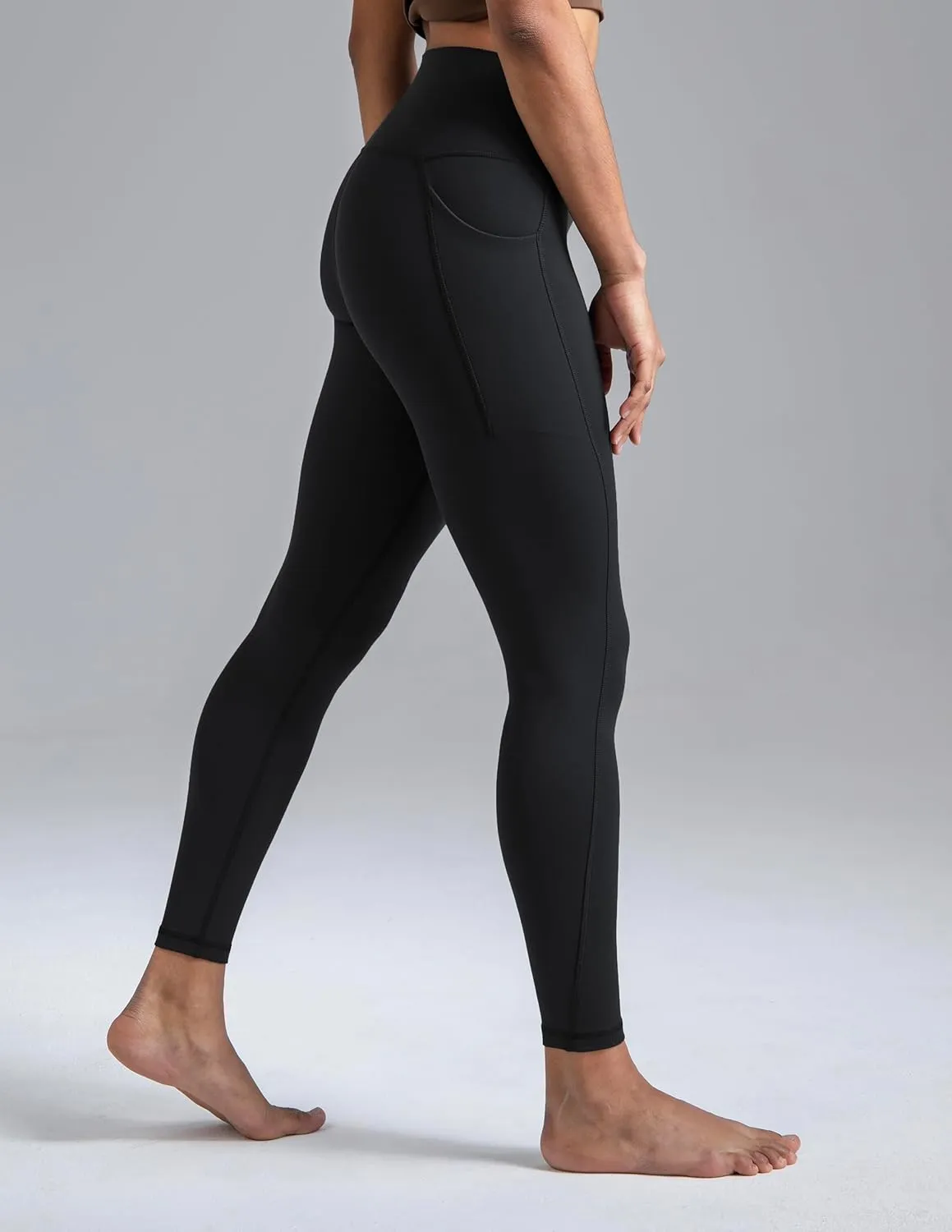 Colorfulkoala Dreamlux No Front Seam Leggings with Pockets for Women, High-Waisted Soft Yoga Pants