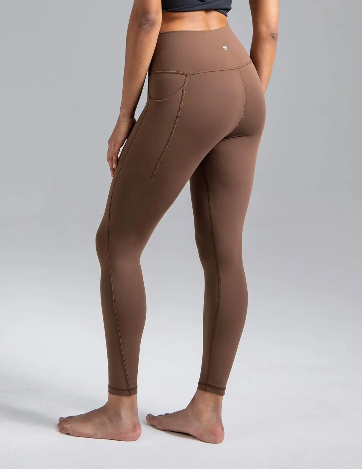 Colorfulkoala Dreamlux No Front Seam Leggings with Pockets for Women, High-Waisted Soft Yoga Pants