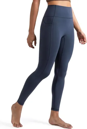 Colorfulkoala Dreamlux No Front Seam Leggings with Pockets for Women, High-Waisted Soft Yoga Pants