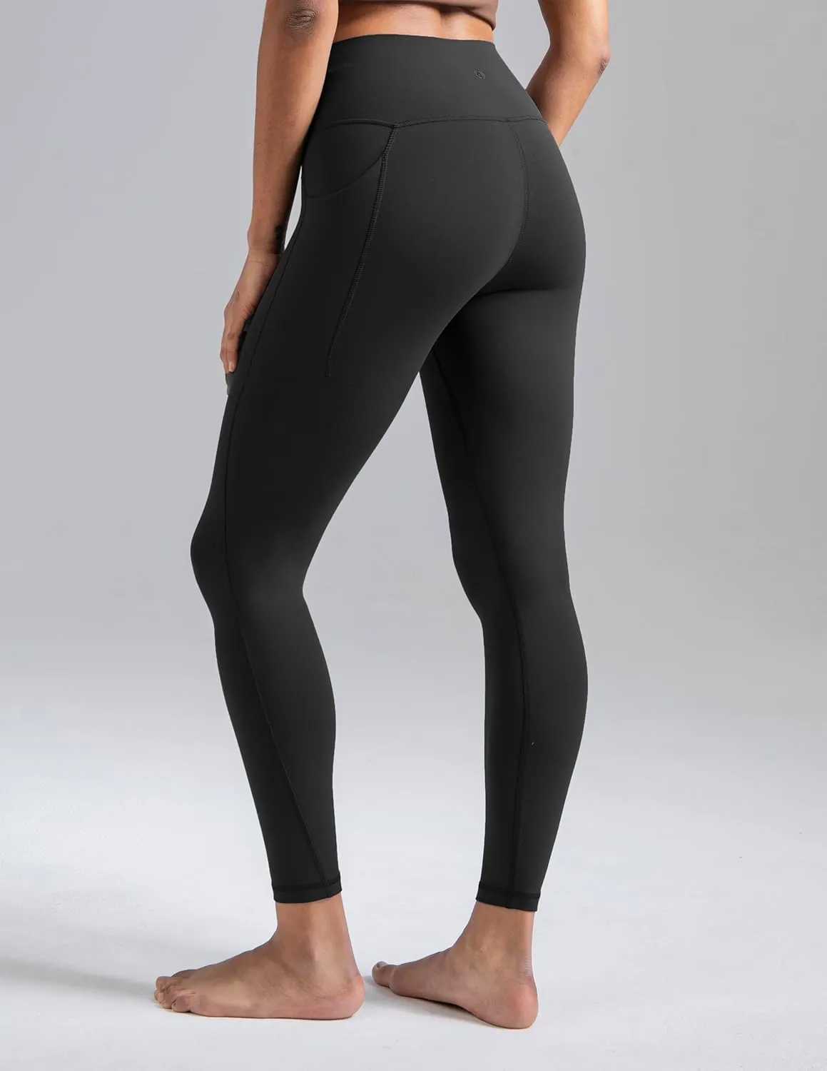 Colorfulkoala Dreamlux No Front Seam Leggings with Pockets for Women, High-Waisted Soft Yoga Pants