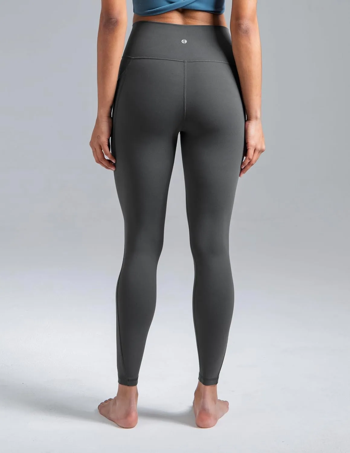Colorfulkoala Dreamlux No Front Seam Leggings with Pockets for Women, High-Waisted Soft Yoga Pants