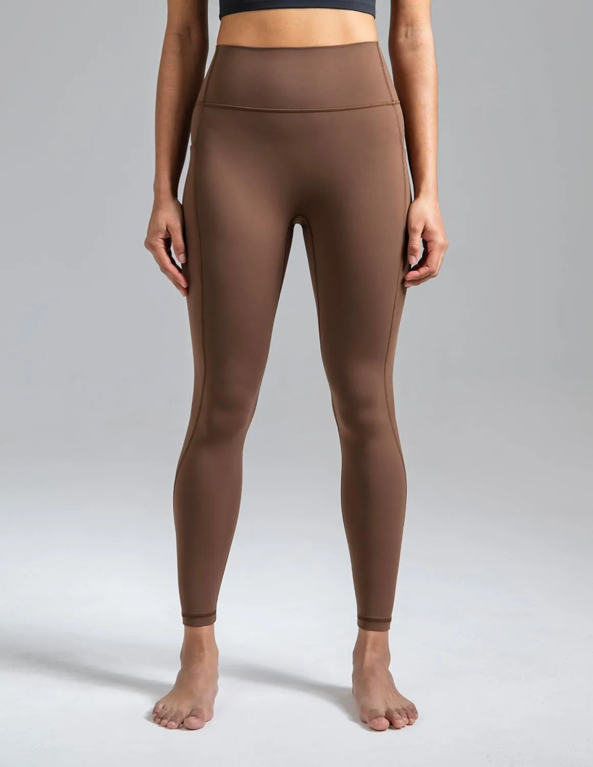 Colorfulkoala Dreamlux No Front Seam Leggings with Pockets for Women, High-Waisted Soft Yoga Pants