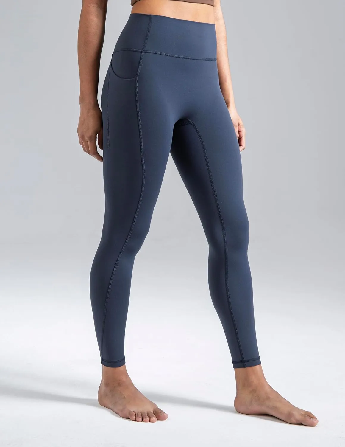 Colorfulkoala Dreamlux No Front Seam Leggings with Pockets for Women, High-Waisted Soft Yoga Pants