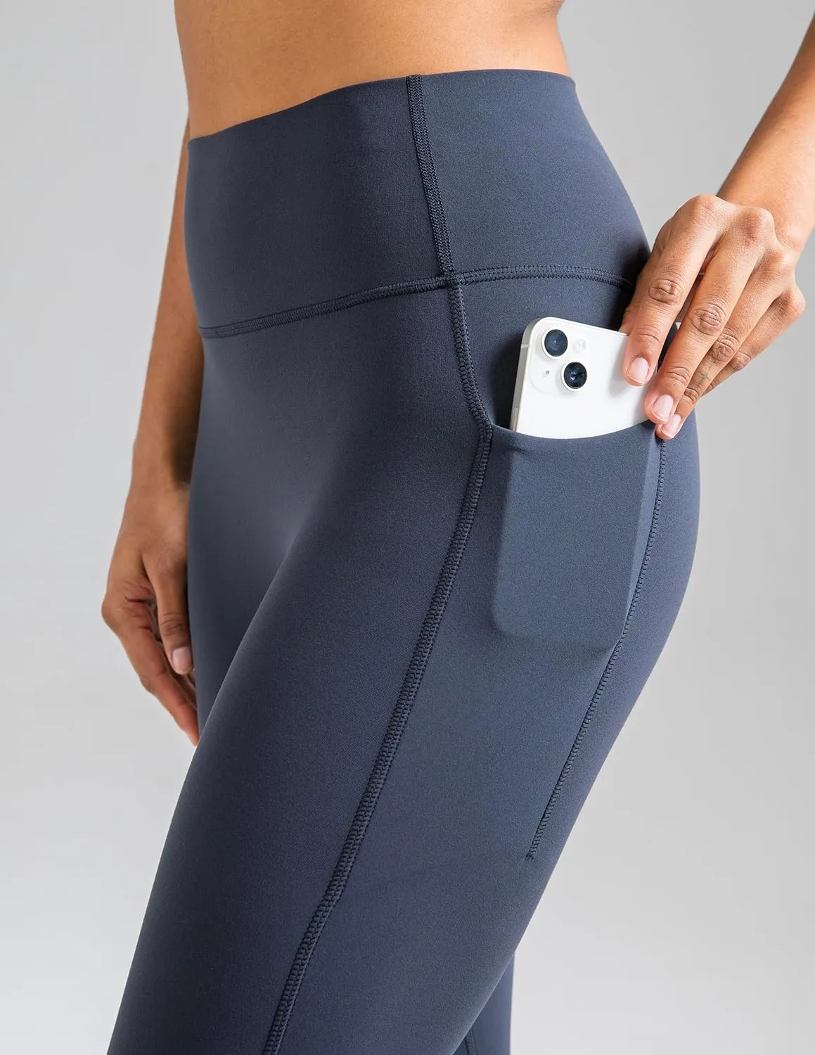 Colorfulkoala Dreamlux No Front Seam Leggings with Pockets for Women, High-Waisted Soft Yoga Pants