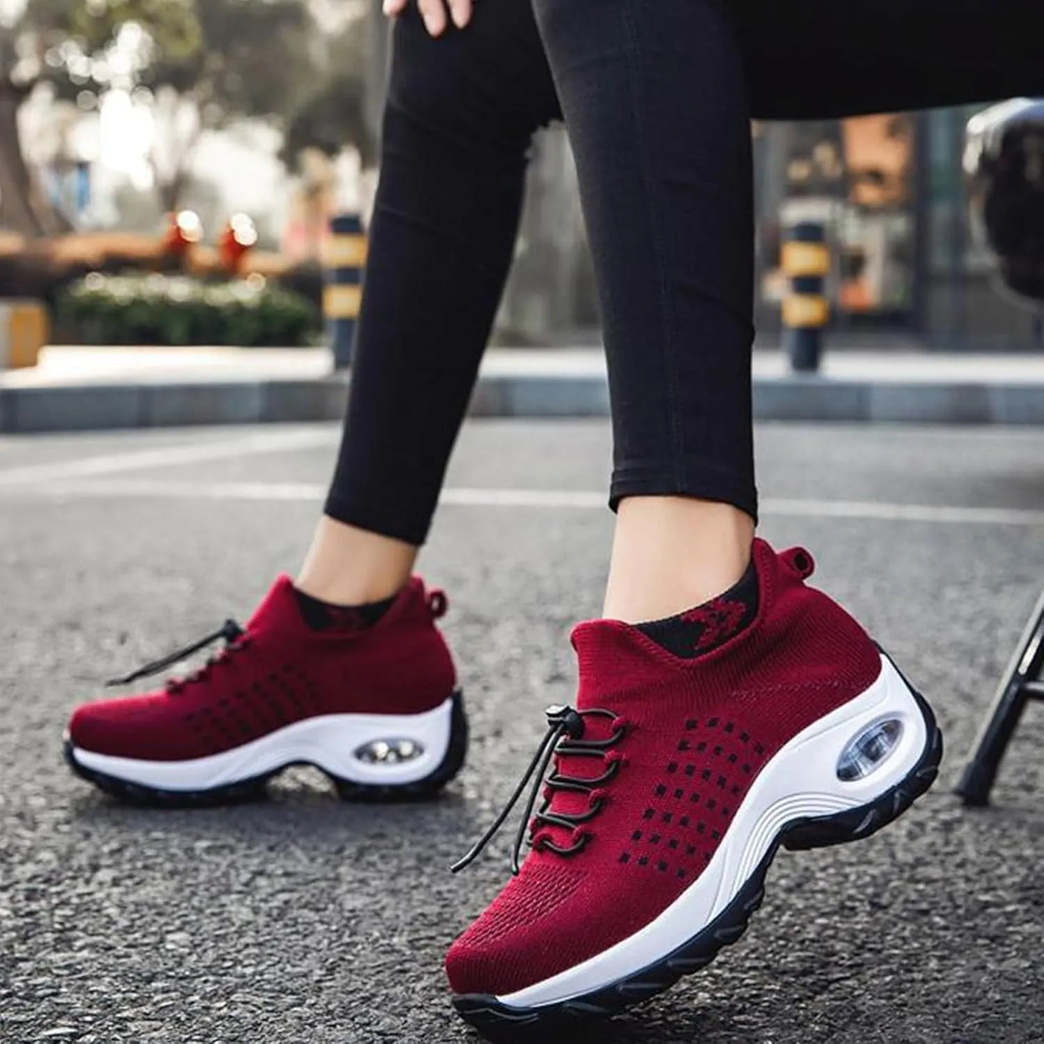 Comfort Wear Orthowear Shoes for Women Arch Support Orthopedic Sock Sneakers Slip-On Breathable Walking Shoe Air Cushion Athletic Shoes Causal Running Jogging Shoe Anti Slip Platform Sneaker