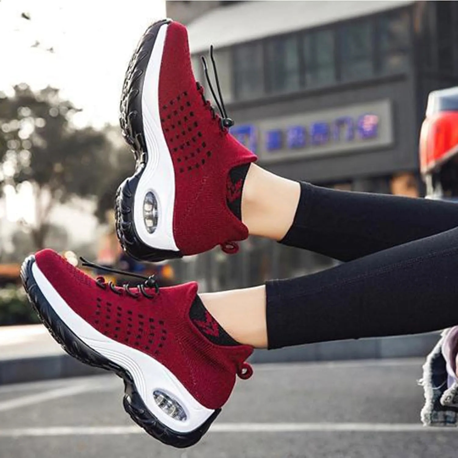 Comfort Wear Orthowear Shoes for Women Arch Support Orthopedic Sock Sneakers Slip-On Breathable Walking Shoe Air Cushion Athletic Shoes Causal Running Jogging Shoe Anti Slip Platform Sneaker