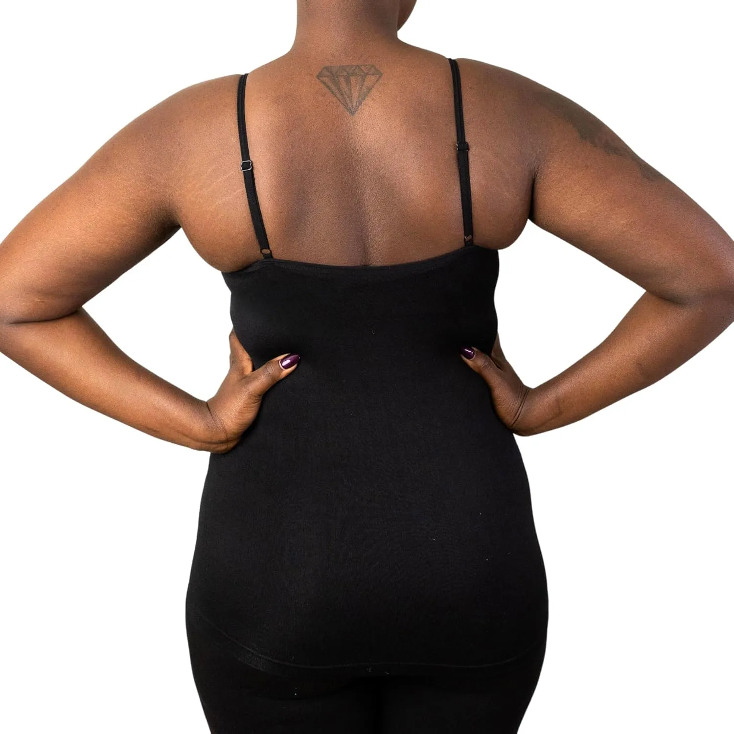 Coobie Women's Seamless Camisole for Round Neck Solid Spaghetti Strap Slim-Fit Cami Tank Tops
