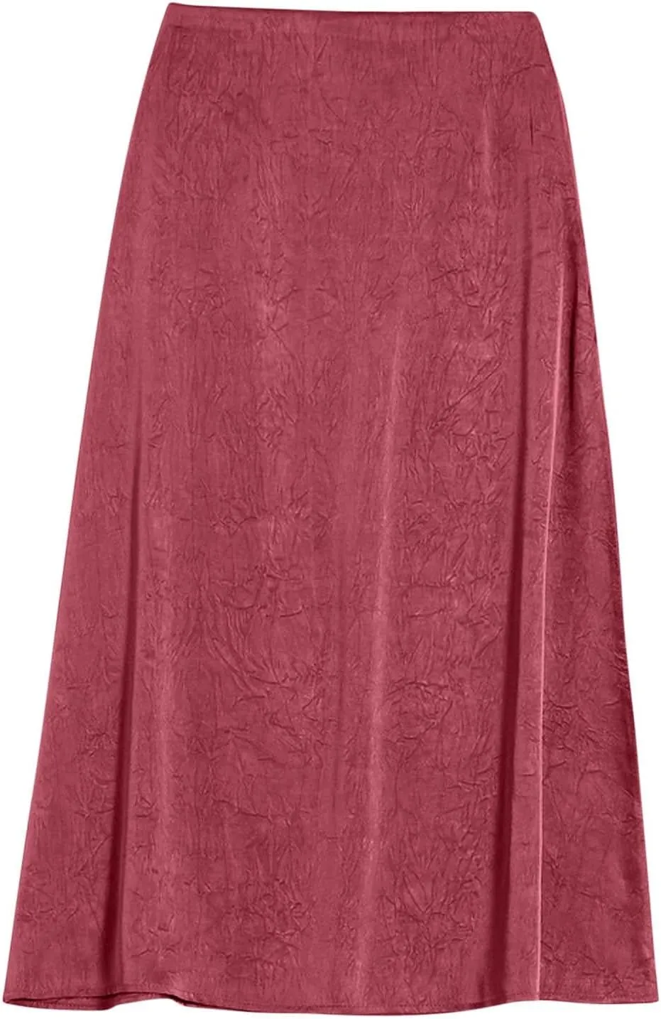 Cotton Satin Midi Skirt Women Sleek Silky Texture Elegant Skirt Black