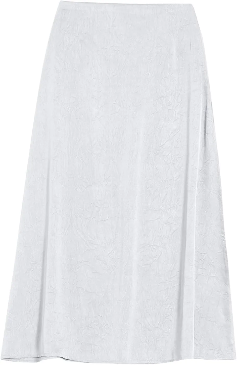Cotton Satin Midi Skirt Women Sleek Silky Texture Elegant Skirt Black