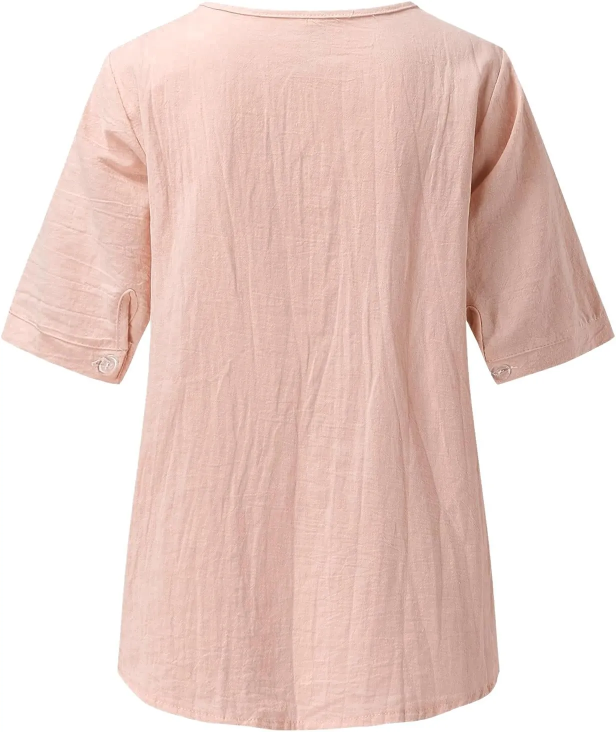 Cotton Shirts for Women Fashion Embroidery Short Sleeve Tops Casual Loose Fit Summer Blouses Comfy Size T-Shirts