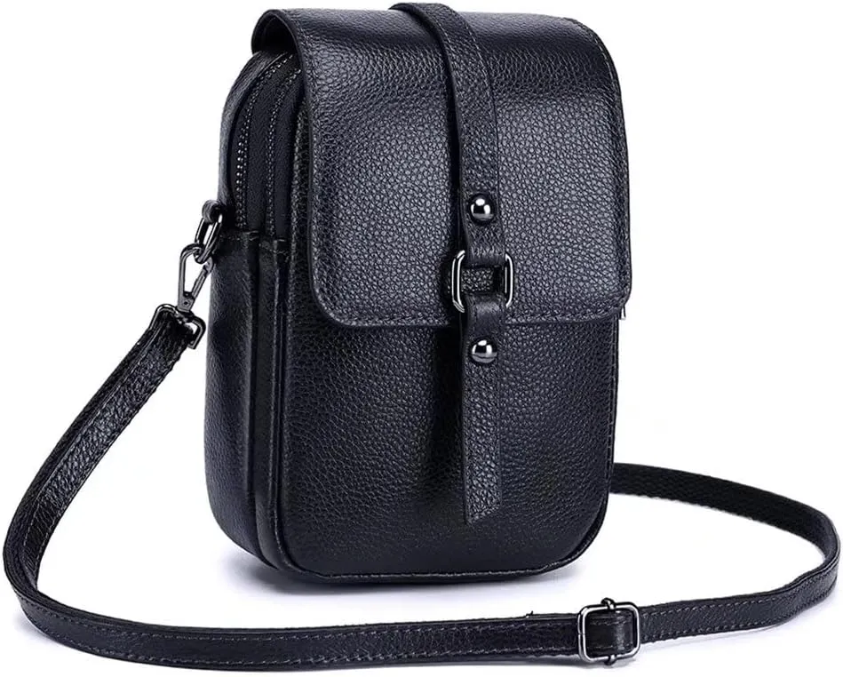 Crossbody Bag for Women Vintage Small Cell Phone Purse Genuine Leather Messenger Shoulder Bag Cash Wallet