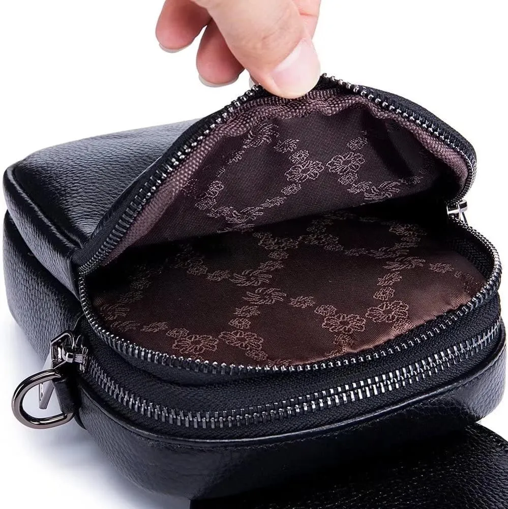 Crossbody Bag for Women Vintage Small Cell Phone Purse Genuine Leather Messenger Shoulder Bag Cash Wallet