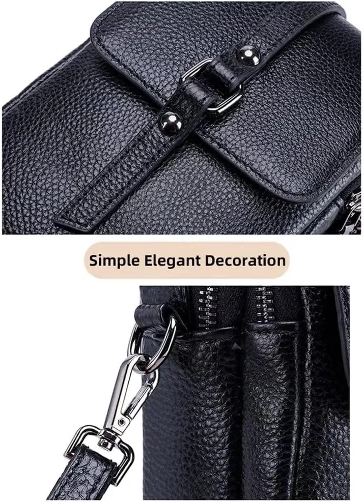 Crossbody Bag for Women Vintage Small Cell Phone Purse Genuine Leather Messenger Shoulder Bag Cash Wallet