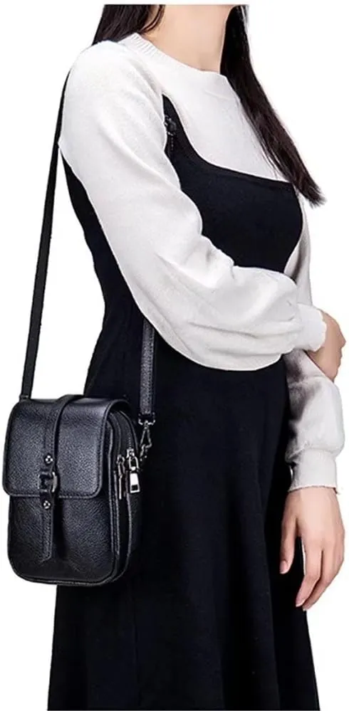 Crossbody Bag for Women Vintage Small Cell Phone Purse Genuine Leather Messenger Shoulder Bag Cash Wallet