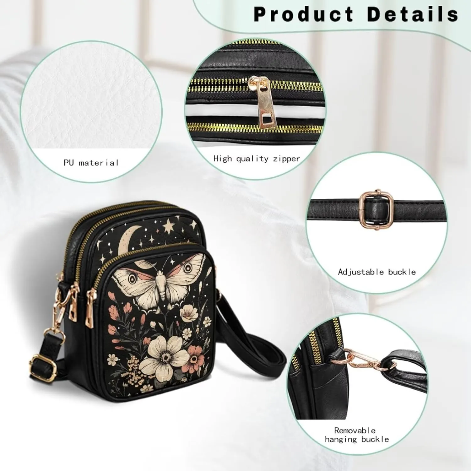 Crossbody Bags for Women Small Size Travel Leather Shoulder Purses Mini Satchel Bag