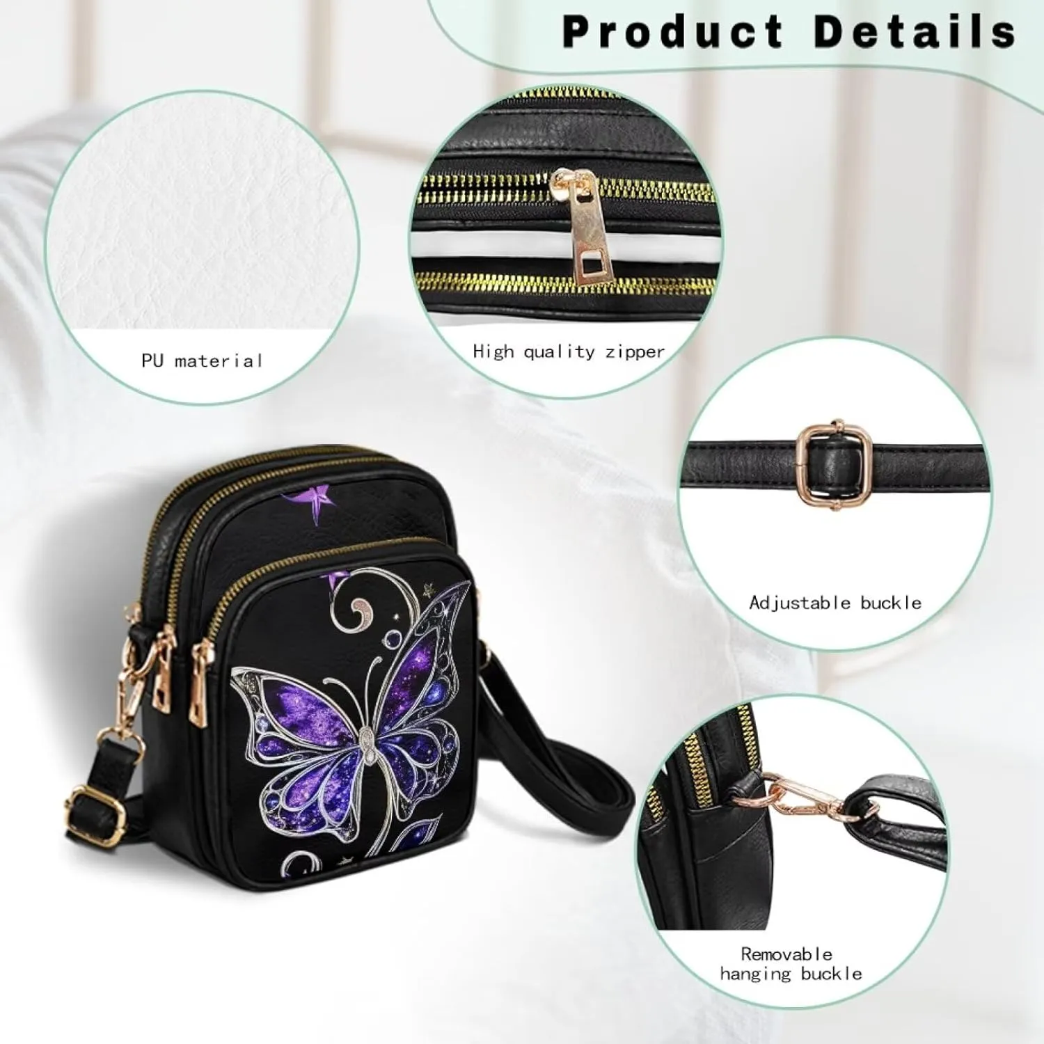 Crossbody Bags for Women Small Size Travel Leather Shoulder Purses Mini Satchel Bag
