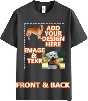 Custom Oversized T Shirts Vintage Tee Loose Fit Casual Streetwear Baggy Washed Cotton Personalized Add Your Own Design