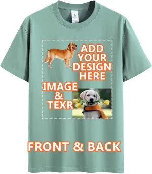 Custom Oversized T Shirts Vintage Tee Loose Fit Casual Streetwear Baggy Washed Cotton Personalized Add Your Own Design
