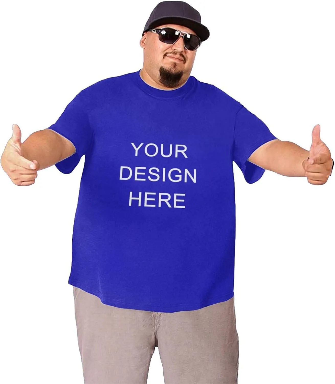 Custom T Shirts for Men Big and Tall Shirt Plus Size Short Sleeve Design Your Image Logo Text Oversized Cotton Tee
