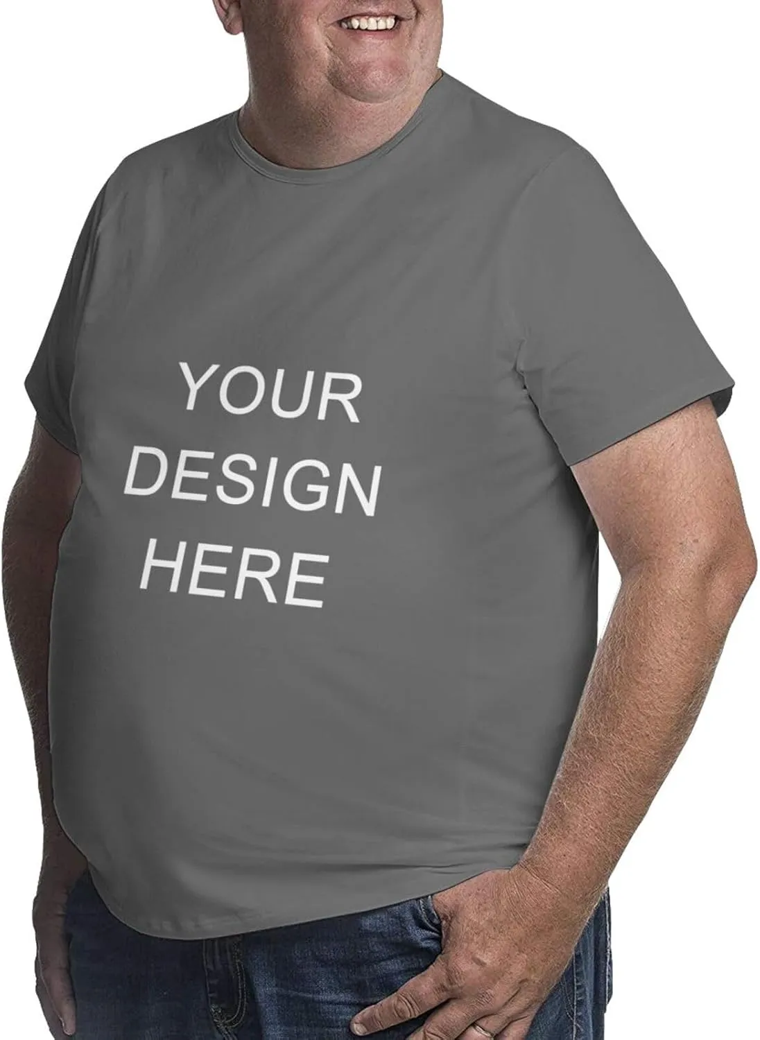 Custom T Shirts for Men Big and Tall Shirt Plus Size Short Sleeve Design Your Image Logo Text Oversized Cotton Tee