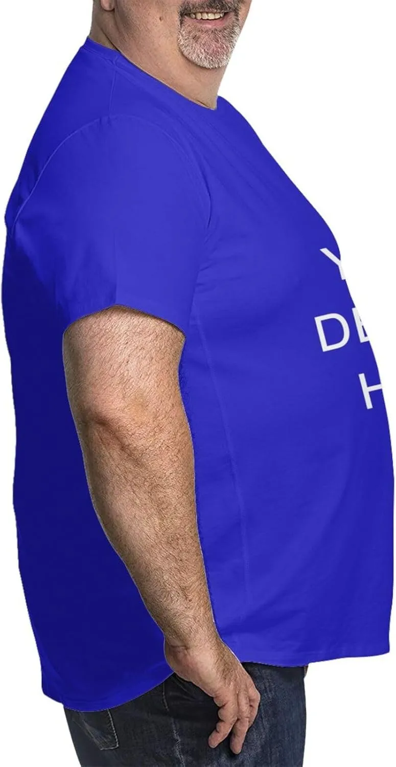 Custom T Shirts for Men Big and Tall Shirt Plus Size Short Sleeve Design Your Image Logo Text Oversized Cotton Tee