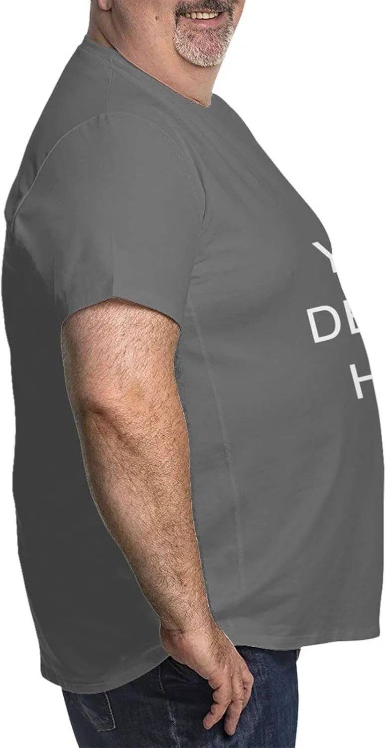 Custom T Shirts for Men Big and Tall Shirt Plus Size Short Sleeve Design Your Image Logo Text Oversized Cotton Tee
