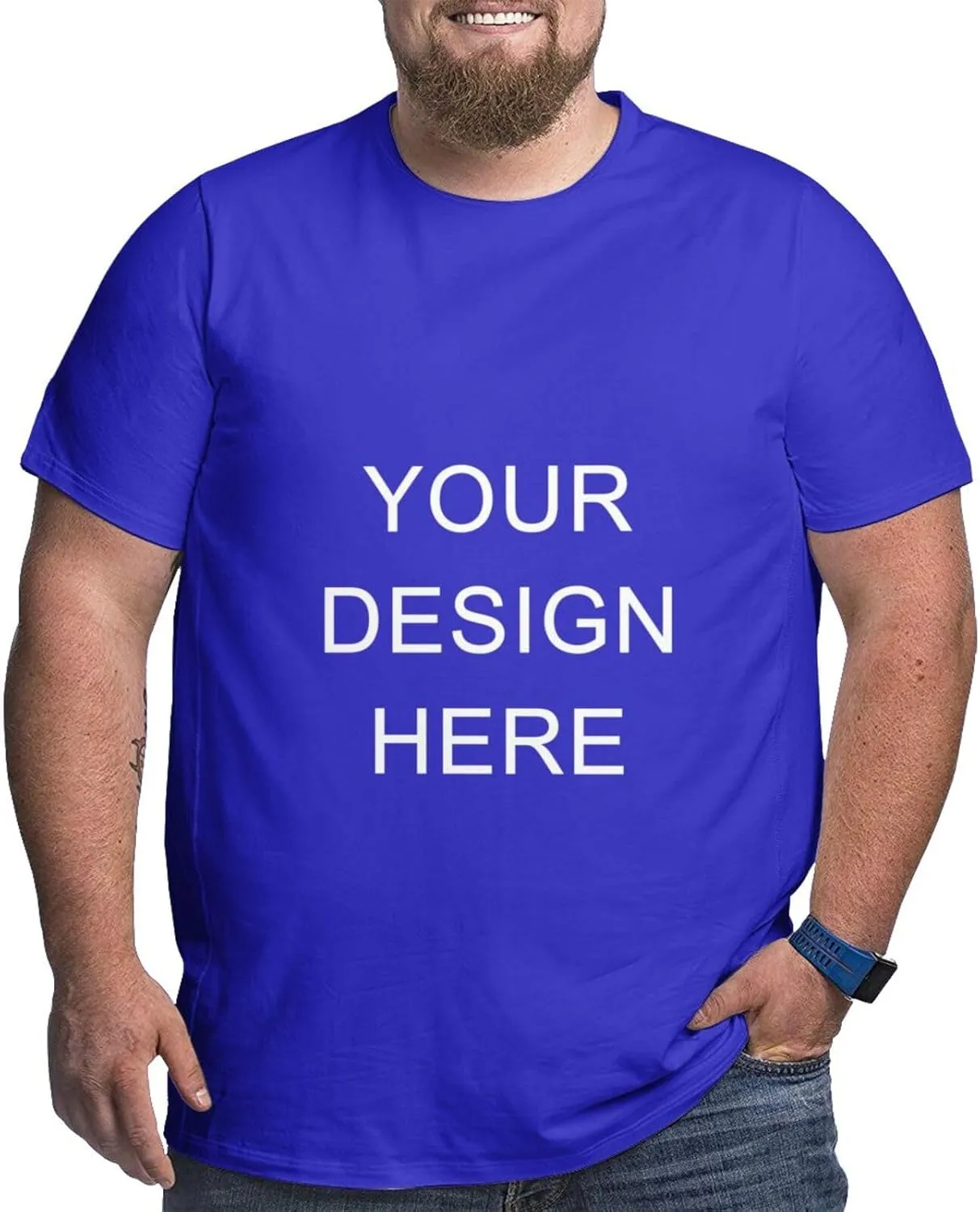 Custom T Shirts for Men Big and Tall Shirt Plus Size Short Sleeve Design Your Image Logo Text Oversized Cotton Tee