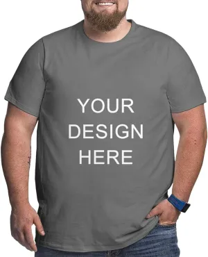 Custom T Shirts for Men Big and Tall Shirt Plus Size Short Sleeve Design Your Image Logo Text Oversized Cotton Tee