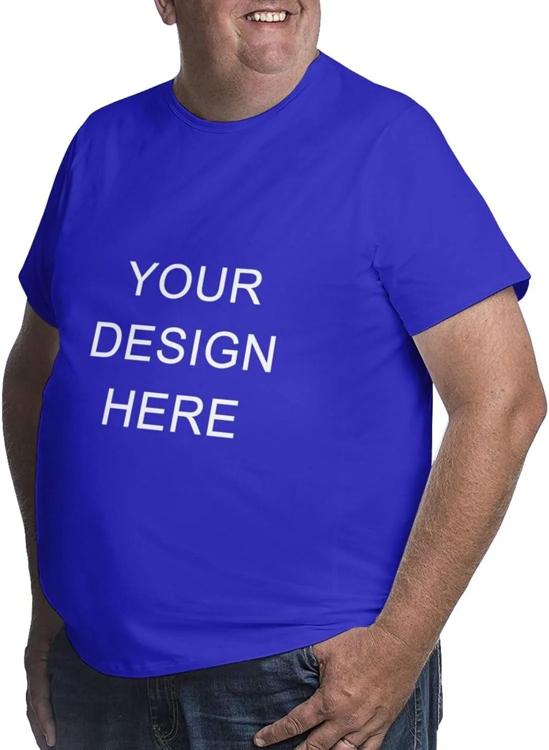 Custom T Shirts for Men Big and Tall Shirt Plus Size Short Sleeve Design Your Image Logo Text Oversized Cotton Tee