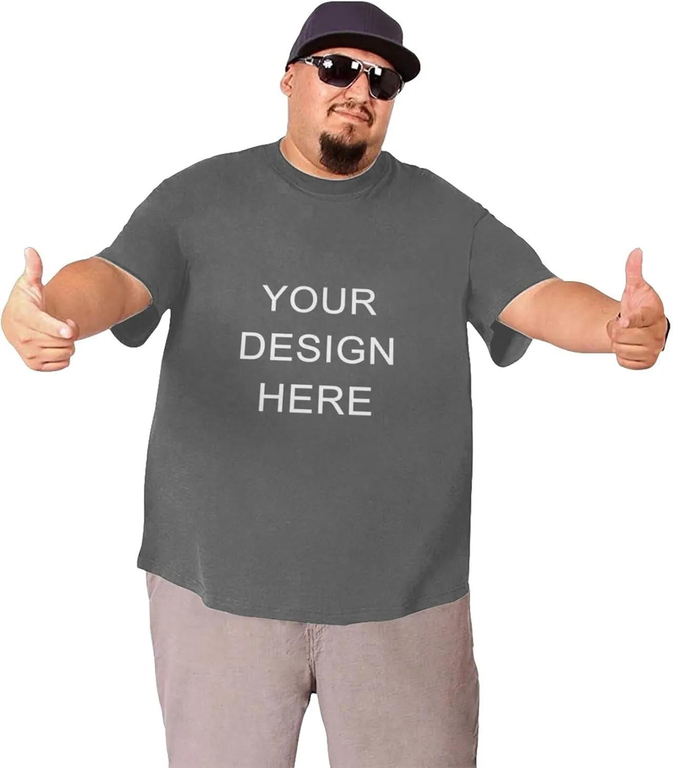 Custom T Shirts for Men Big and Tall Shirt Plus Size Short Sleeve Design Your Image Logo Text Oversized Cotton Tee