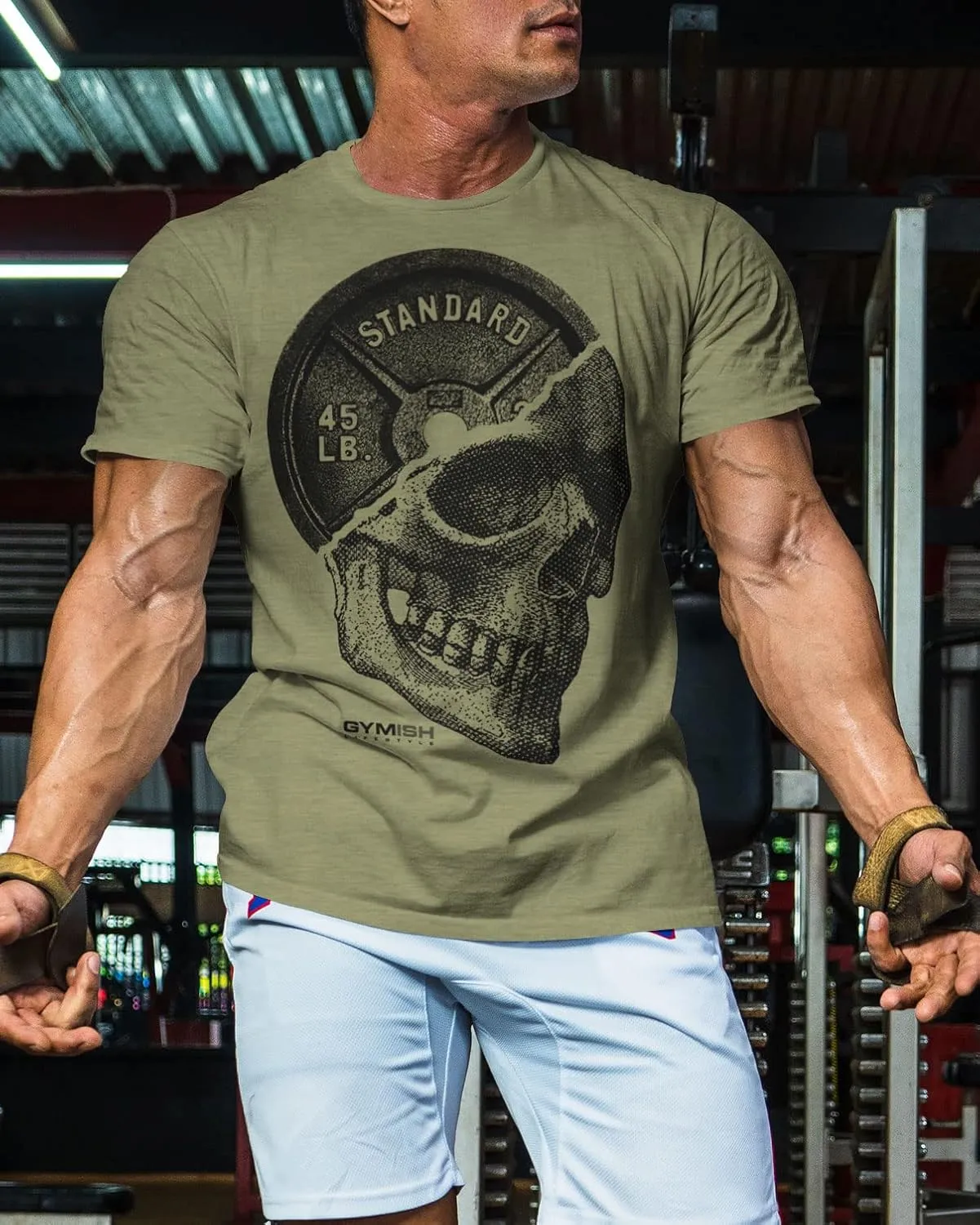 D R DETROIT REBELS Skull Plate Printed Shirts Men's Hardcore Gym Workout T-Shirt