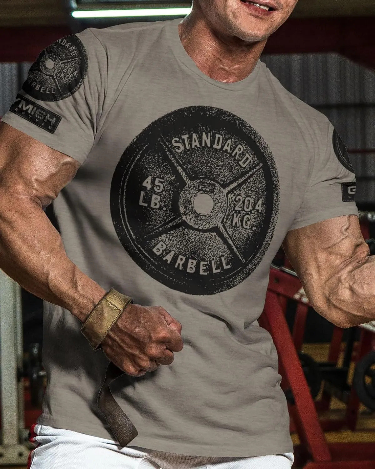 D R DETROIT REBELS Squat Bench Deadlift Repeat Gym Workout Shirts for Men Weight Plate Gym T-Shirt