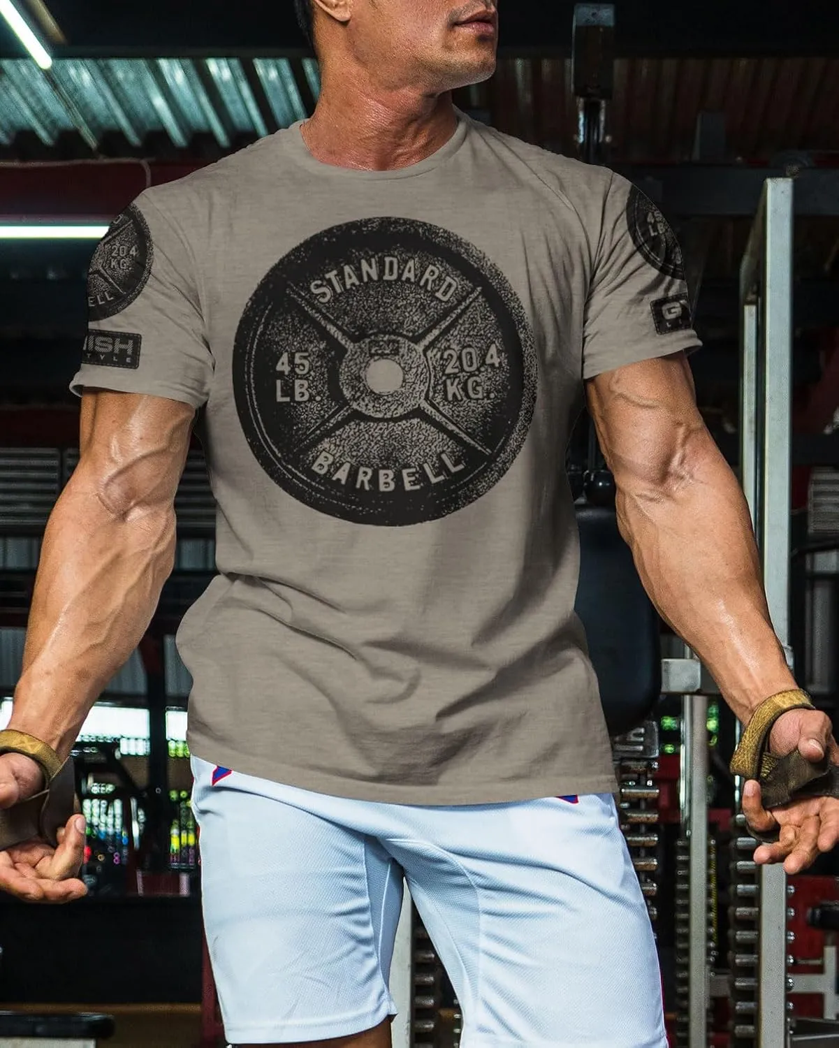 D R DETROIT REBELS Squat Bench Deadlift Repeat Gym Workout Shirts for Men Weight Plate Gym T-Shirt
