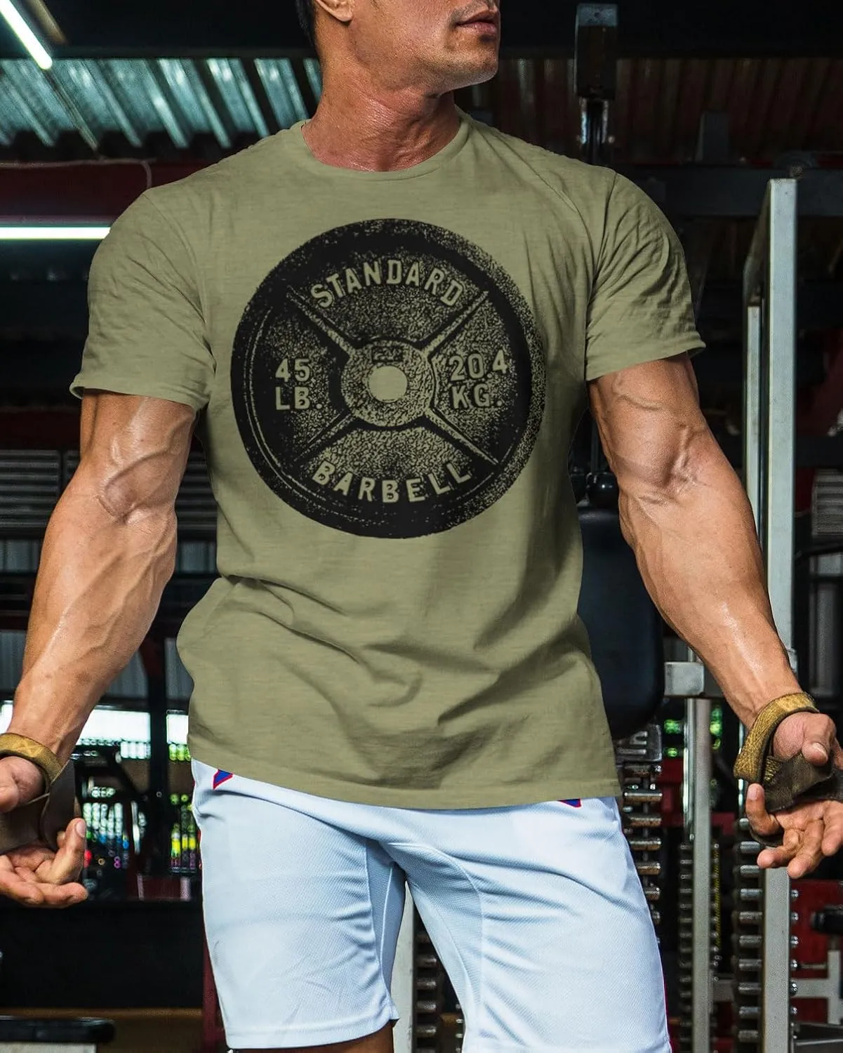 D R DETROIT REBELS Squat Bench Deadlift Repeat Gym Workout Shirts for Men Weight Plate Gym T-Shirt