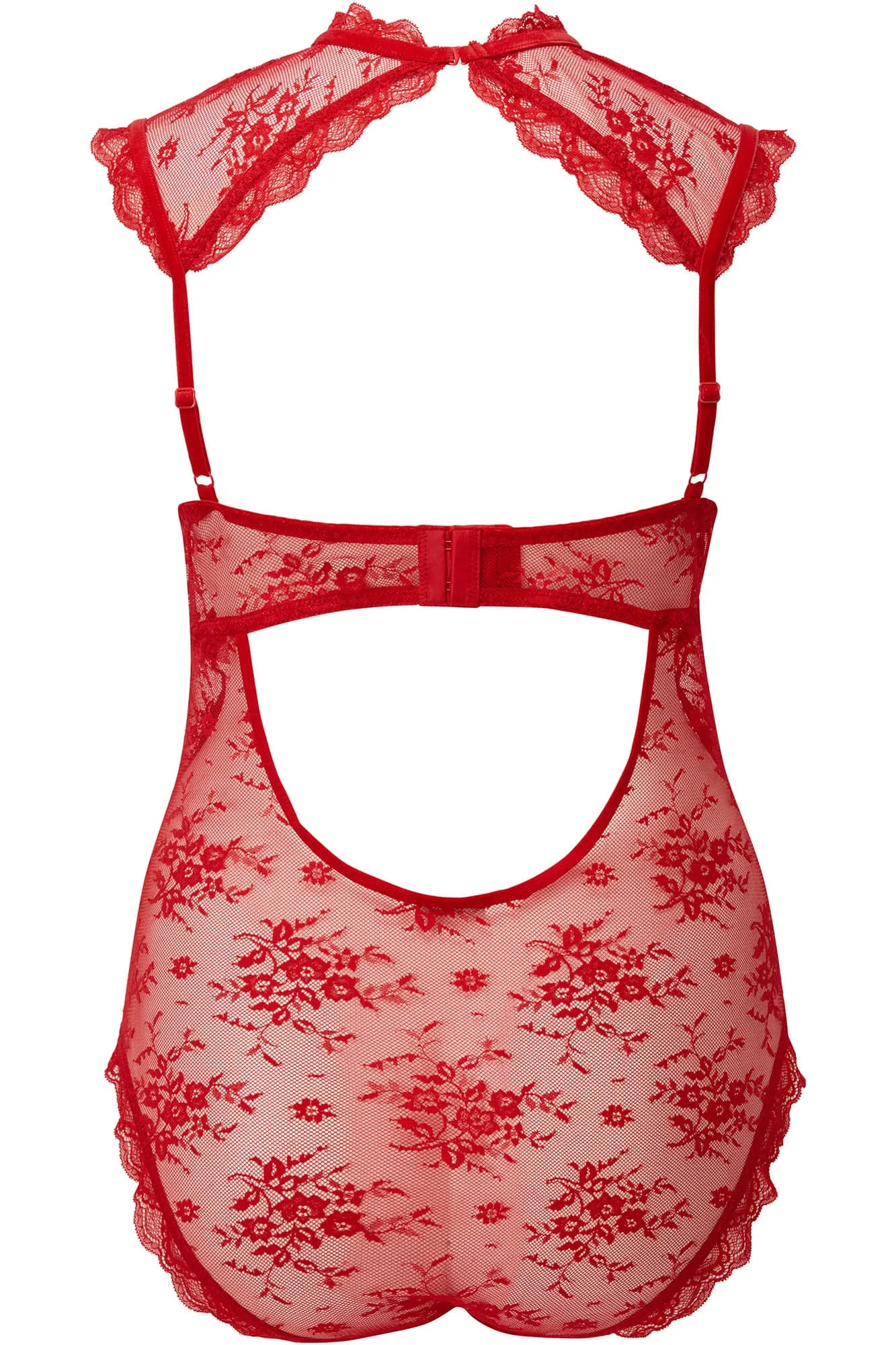 Dark Desire Lace Bodysuit [SCARLET] [PLUS]
