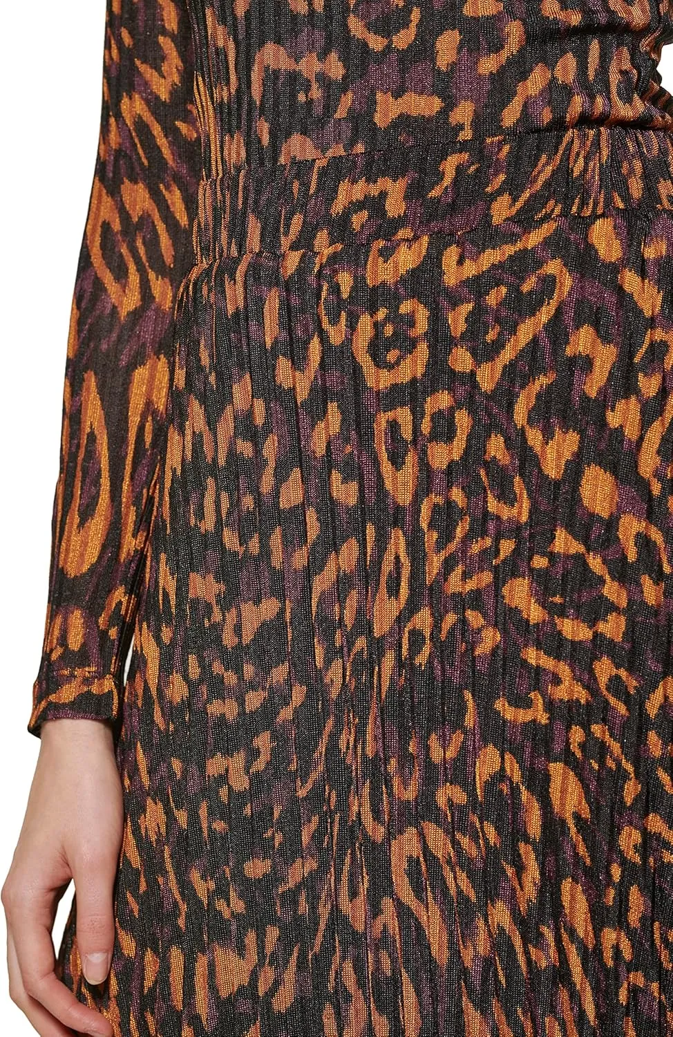 DKNY Women's Pull on Pleated and Printed Skirt