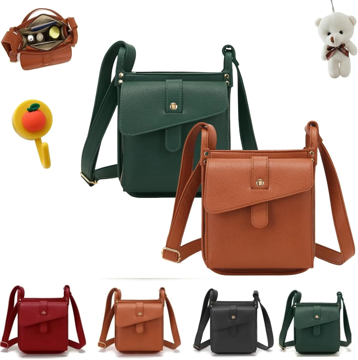 Dollver Crossbody Purse, Dollver Unique Design Crossbody Leather Bag, Dollver-Dollver Crossbody Bag (2PCS-B)