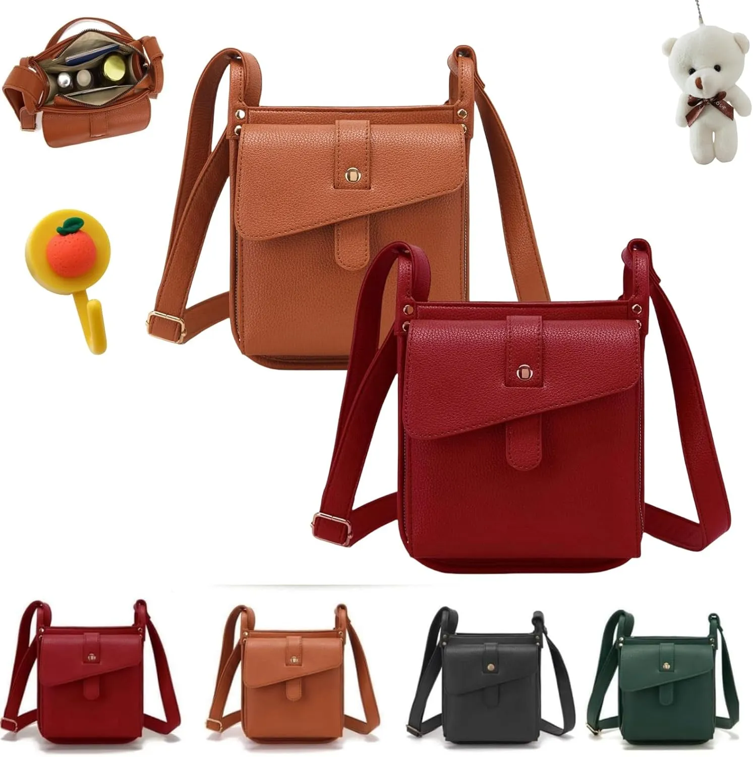 Dollver Crossbody Purse, Dollver Unique Design Crossbody Leather Bag, Dollver-Dollver Crossbody Bag (2PCS-E)