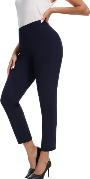 Dress Pants Women Work Business Pants Office Casual Straight Leg Trousers High Waisted Ladies Slacks