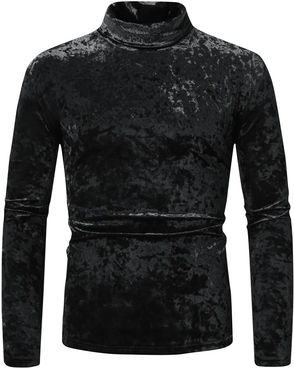 Dress Shirts for Men's Velvet Turtleneck Thermal Shirt Long Sleeve T Shirt Solid Slim Fit Shirt Tops for Wedding Party